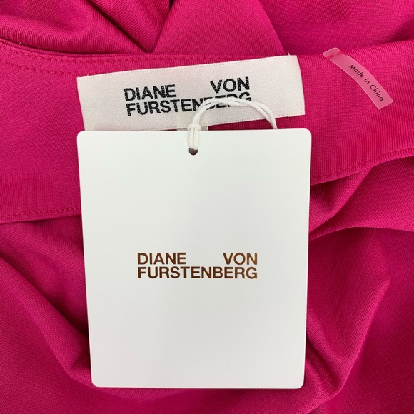 DVF Diane von Furstenberg New Julian two cabaret pink wrap dress new L 12 14 - Picture 4 of 5